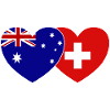 Australia Switzerland Flag Heart