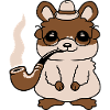 Mr. Hamster smokes pipe
