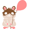 Comic Hamster Luftballon Geschenkidee