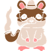 Gentlemen hamster smokes pipe