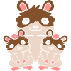 2 enfants famille de hamster