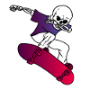 Skater Skelett Skateboard Longboard Halfpipe