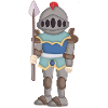 Guard in medieval armor
