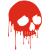 Red skull and graffiti