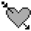Pfeil durch Herz - S/W - Pixelart