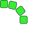 Grüne Quadrate Sequenz