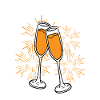 avec deux flûtes de