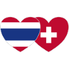 Thaïlande Suisse Flag Heart