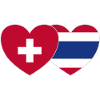 Suisse Thaïlande Flag Heart