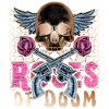 Skull, Colt revolver, rose motif