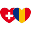 Switzerland Romania Flag Heart