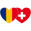 Switzerland Romania Flag Heart