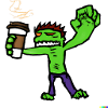 zombie drink coffee