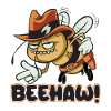 Beehaw bee with cowboy hat Yeehaw