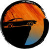American Car Sunset Silhouette