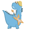 Blue dinosaur rocker electric guitar