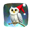 Christmas motif snowy owl