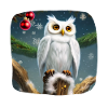 Christmas motif snowy owl