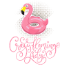 Crazy-Flamingo-Lady funny saying, calligraphy