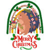 Christmas Hedgehog wishes Merry Christmas