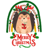 Christmas Hedgehog wishes Merry Christmas
