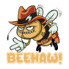 Beehaw bee with cowboy hat Yeehaw