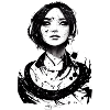 Monochrome Thinking Girl