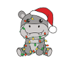 Hippo Christmas Winter Animals Hippos