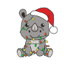 Rhinoceros Christmas Winter Animals Rhinos