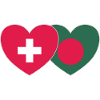 Switzerland Bangladesh Flag Heart