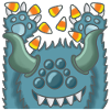 cheerful fluffy monster