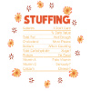 Nutrient Content Flowers Stuffing Thanksgiving