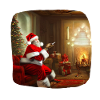 Weihnachtsmann im Wohnzimmer