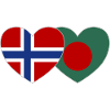 Norway Bangladesh Flag Heart
