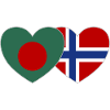 Bangladesh Norway Flag Heart