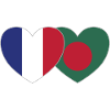 France Bangladesh Flag Heart