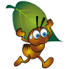 Ant with a leaf