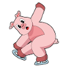Pig Ice Skating Skates