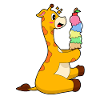 Crème glacée gaufre girafe