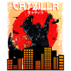 Catzilla Japanese sunset funny Japan