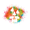 BUNTES FARBSPRITZER PILZ DESIGN