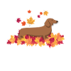 Dachshund Foliage Motif