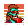 Vokuhila Skull Coffee