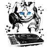 Cat DJ with mixer