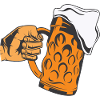 Hand mit Bier