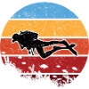 Sunset Diver Silhouette