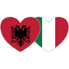 Albania Italy Flag Heart