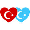 Turkey Uyghur flag heart