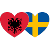 Albanien Sverige Flagghjärta