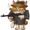 Chat mafieux / chat avec fusil